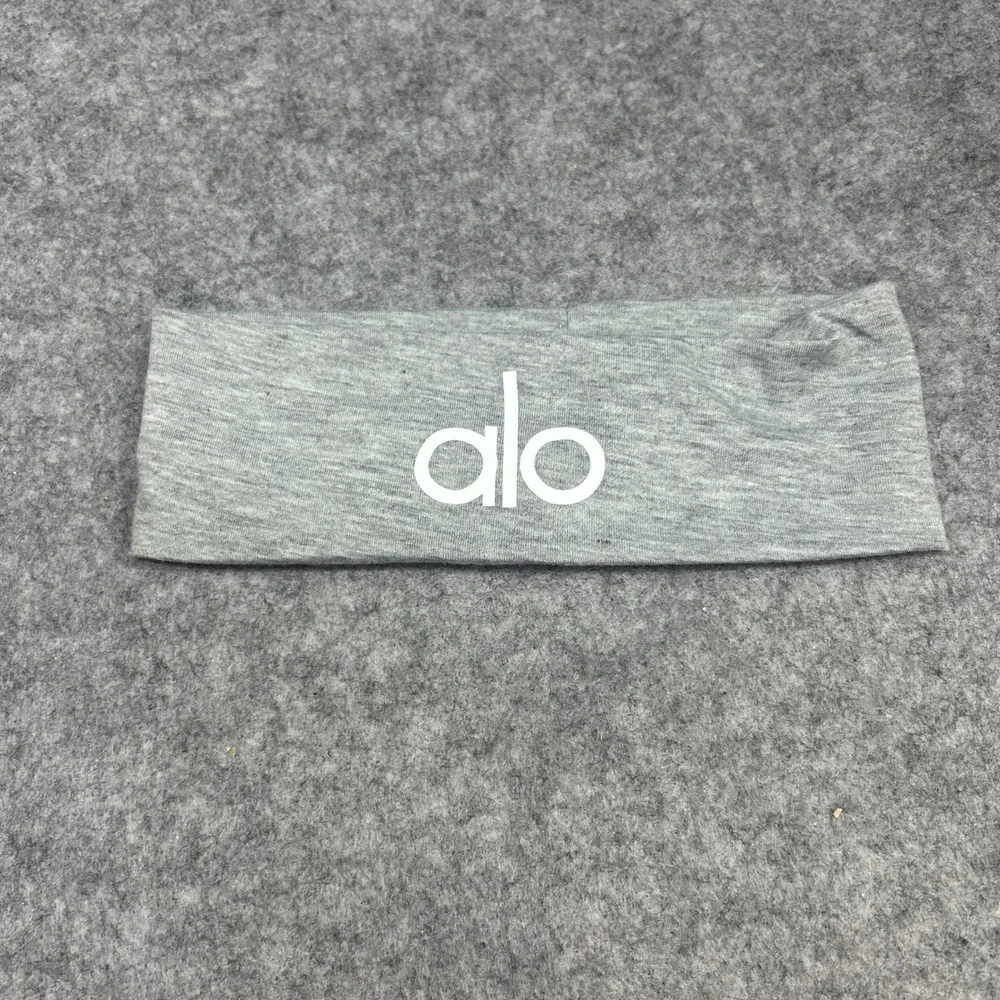Alo Yoga Unisex Performance Headband OS Heather Gray Soft Jersey Knit